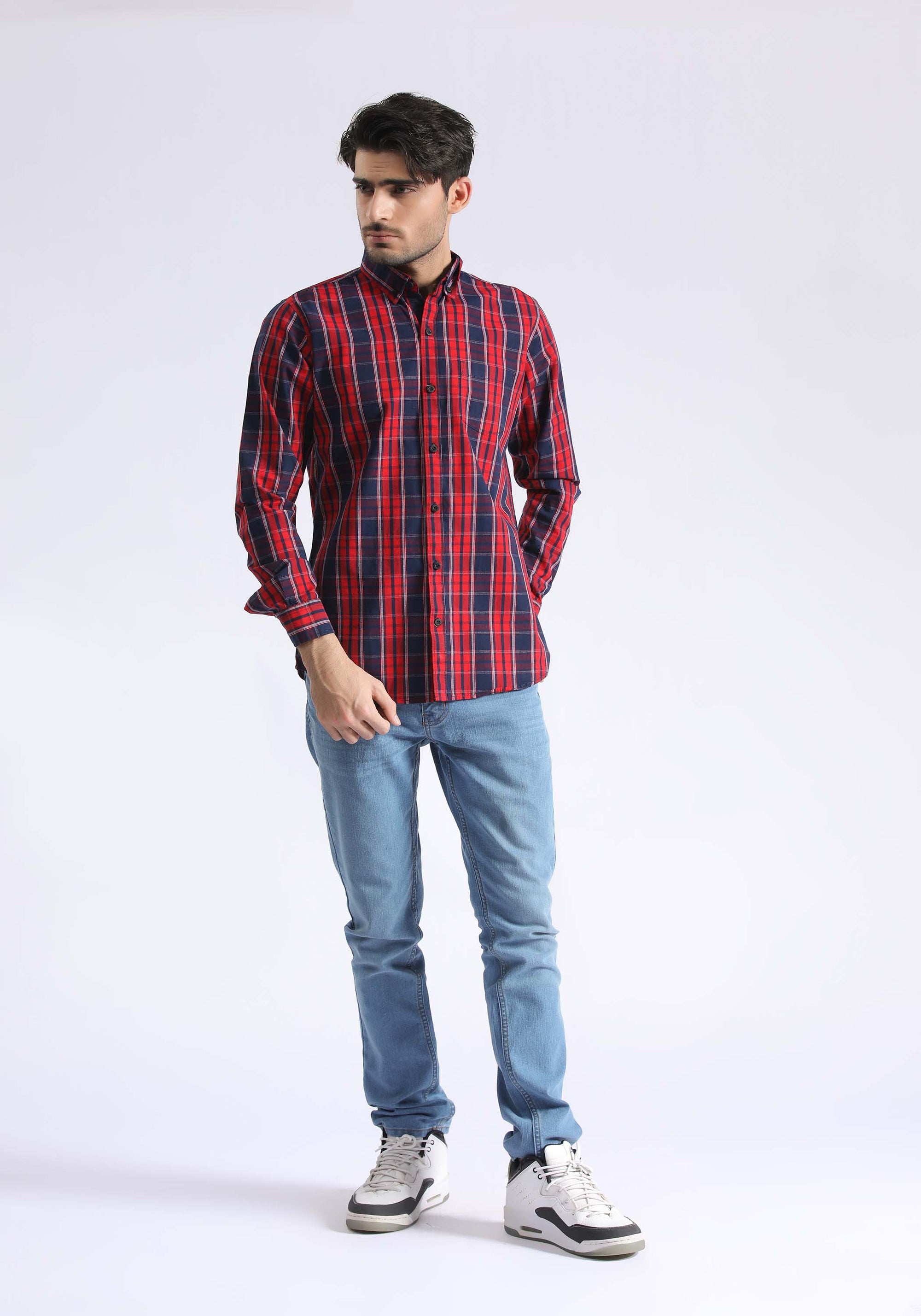 TEXTURED CHECK SHIRT