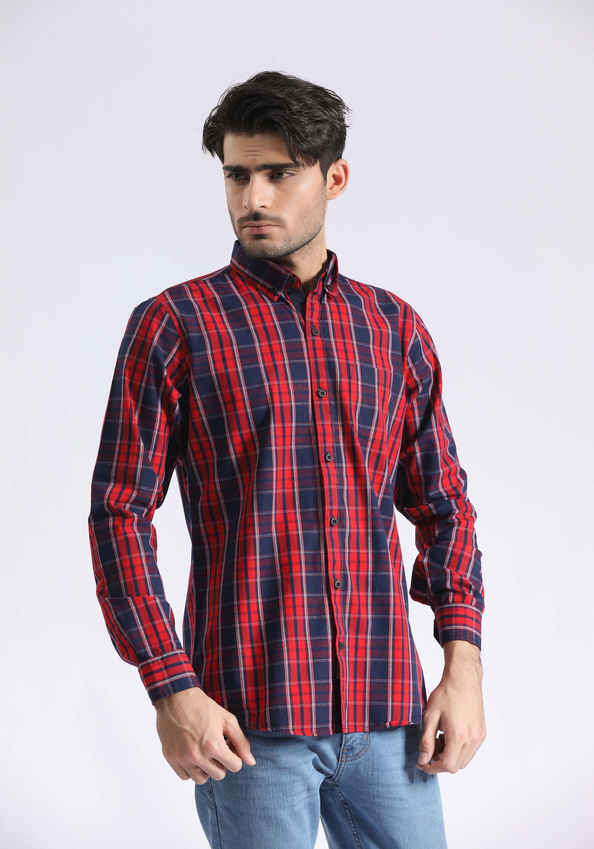 TEXTURED CHECK SHIRT