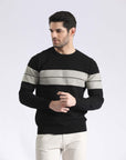 Black Stripped Crew Neck Sweater