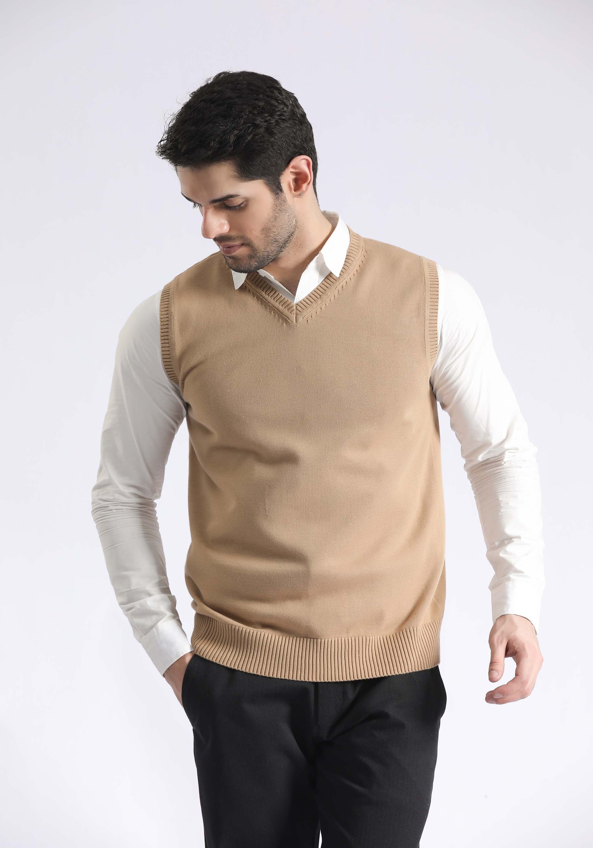 Sleevless V Neck Sweater