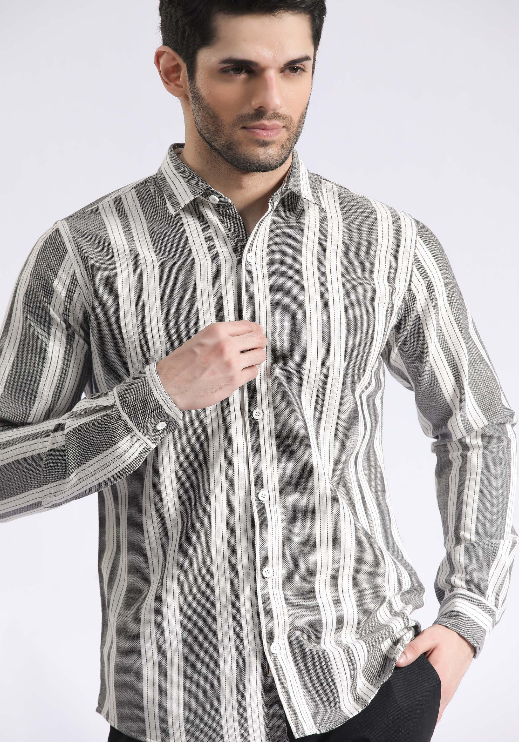 STRIPED TEXTURED SHIRT