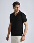 Black Texture Polo Shirt