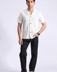 White Self Texture Shirt