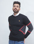 Jacquard Black Long Sleeves Sweater