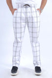 CHECK WHITE TROUSER