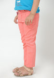 PEACH EMBALLISHED SKINNY FIT WITH POCKETS
